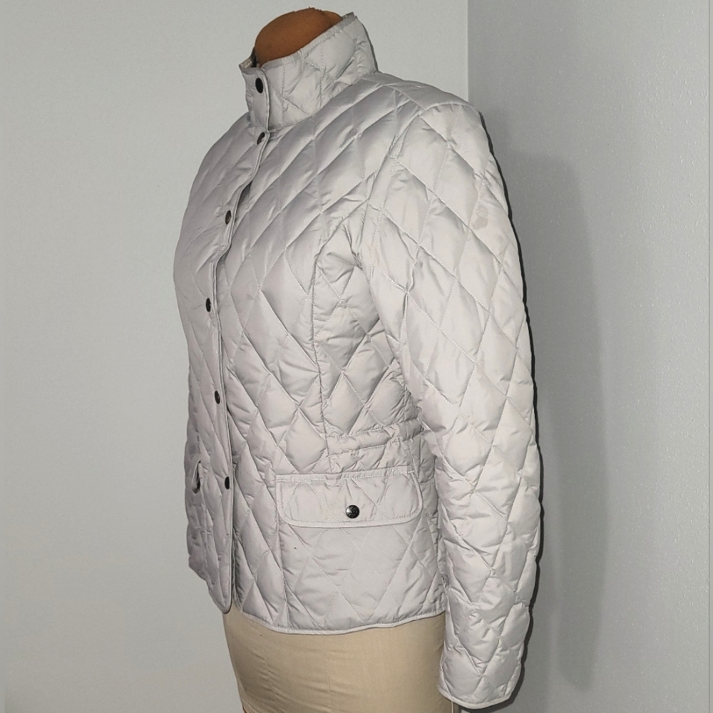 Eddie Bauer silver/gray quilted goose down Sz MT - Picture 3 of 16